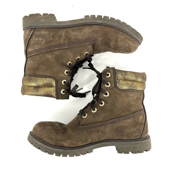Timberland NEW Women's Brown Waterproof Suede Double Collar Boots (EU40 /  US9) - Picture 6 of 8